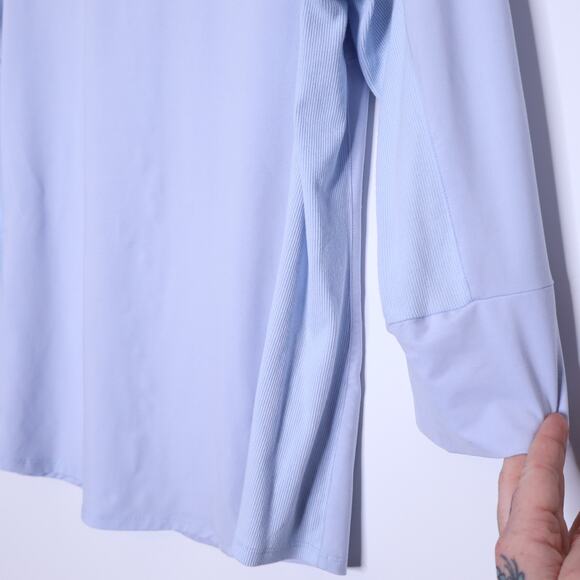 J. MCLAUGHLIN Brynn Lyford Jersey Shirt Frost Blue Button Down Blouse Women's XL - Picture 8 of 12